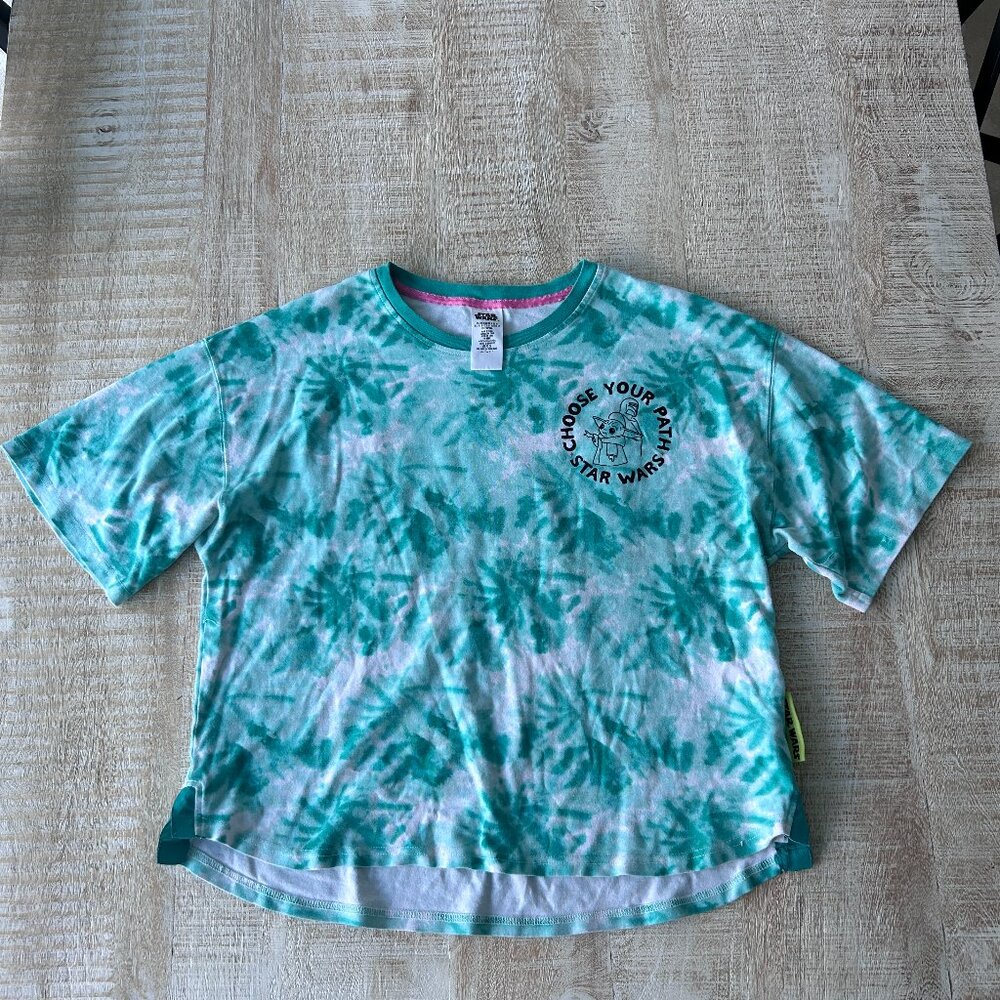 Star Wars Mandalorian And Grogu Green Tie Dye T-shirt Size Large*